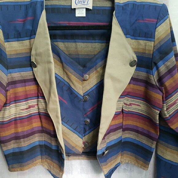 NWT VTG Circle T Marilyn Lenox Blue El Rancho Cropped Shirt Western Rodeo Size M - Picture 8 of 10